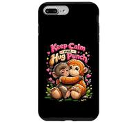 Keep Calm and Hug Punch Cute Monkeys Cuddle Humour Coque pour iPhone 7 Plus/8 Plus