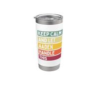 Keep Calm And Let Aaden Handle This Funny Custom Retro Citation Gobelet isotherme en acier inoxydable double paroi
