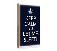 Keep Calm and Let Me Sleep - Plaque décorative en bois de style rétro pour chambre à coucher et salon - Idéale pour les personnes fatiguées et les chercheurs de sommeil - 20 x 30 cm