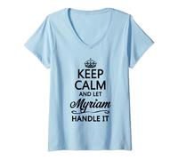 Keep Calm and let MYRIAM Handle It | Funny Name Gift T-Shirt avec Col en V