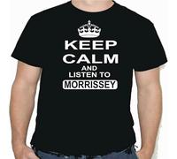 Keep Calm and Listen to Morrissey Sport T Shirts Mnner Damen Herren Wei Music Indie 80S Retro Manches Courtes(3X-Large)