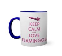 keep calm and love flamingo ukraine victory Tasse à l'intérieur de couleur bleu avec poignée 330ml
