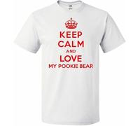 Keep Calm and Love My Pookie Bear Number t Shirts Funny Tee Manches Courtes(Small)