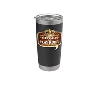 Keep Calm and Play Kubb de joueur de jeu d'échecs Viking Gobelet isotherme en acier inoxydable double paroi