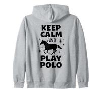 Keep Calm and Play Polo Cheval Rétro Equestre Sweat à Capuche