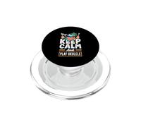 Keep Calm and Play Ukulélé Tropical Beach Palmier PopSockets PopGrip pour MagSafe