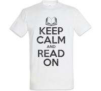 Keep Calm and Read on Personalised t Shirt Teacher Professor Student Book Books Love Fun Manches Courtes(Small)
