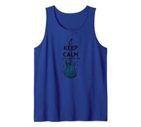 Keep Calm and Rock on Wand pour Les Amateurs de Musique de Guitare Débardeur, Homme, Bleu Royal, L
