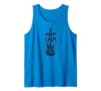 Keep Calm and Rock on Wand pour Les Amateurs de Musique de Guitare Débardeur, Homme, Saphir, XXL