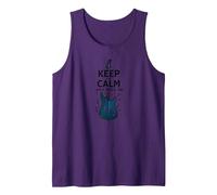 Keep Calm and Rock on Wand pour Les Amateurs de Musique de Guitare Débardeur, Homme, Violet, S