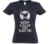 Keep Calm and Say Ni Monty Fun Python and The Holy Knights Grail Unisex 100% Cotton Short-Sleeve T-Shirts Black XXL