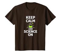 Keep Calm and Science on - Laboratoire de Chimie des Enseignants scientifiques T-Shirt, Enfant, Marron, 10 Ans