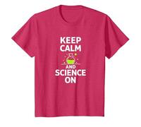 Keep Calm and Science on - Laboratoire de Chimie des Enseignants scientifiques T-Shirt, Enfant, Rouge chiné, 10 Ans