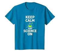 Keep Calm and Science on - Laboratoire de Chimie des Enseignants scientifiques T-Shirt, Enfant, Saphir, 10 Ans