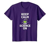 Keep Calm and Science on - Laboratoire de Chimie des Enseignants scientifiques T-Shirt, Enfant, Violet, 10 Ans