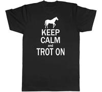 Keep Calm and Trot on Mens Womens T Shirt Damen Kurzarm Manches Courtes(3X-Large)