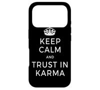Keep Calm and Trust in Karma Yoga Love Meditation Coque pour iPhone 17 Pro