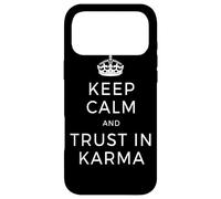 Keep Calm and Trust in Karma Yoga Love Meditation Coque pour iPhone 17 Pro Max