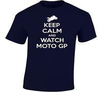 Keep Calm and Watch Moto GP Mens Funny T Shirt Damen Kurzarm T-Shirt Navy M