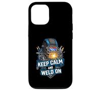 Keep Calm and Weld on Funny Welder Metalworking Coque pour iPhone 12/12 Pro