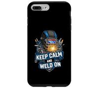 Keep Calm and Weld on Funny Welder Metalworking Coque pour iPhone 7 Plus/8 Plus