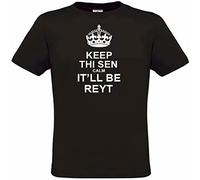 Keep Calm Damen Kurzarm - Keep Thi Sen Calm It'll Be Re Unisex 100% Cotton Short-Sleeve T-Shirts Black S