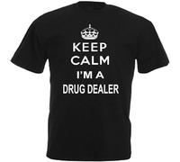 Keep Calm Drug Dealer Festival Adults Mens T Shirt Black Manches Courtes(Medium)