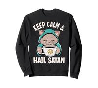 Keep Calm & Hail Satan, Chat Occulte Amusant et Amateur de café Sweatshirt