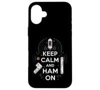 Keep Calm Ham on Radio Operator Amateur Radio Tube Coque pour iPhone 16 Plus