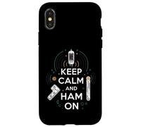 Keep Calm Ham on Radio Operator Amateur Radio Tube Coque pour iPhone X/XS