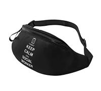 Keep Calm Im A Social Worker Sac de Taille pour Hommes et Femmes Poitrine de Voyage réglable Sac de Taille de Course en Plein air