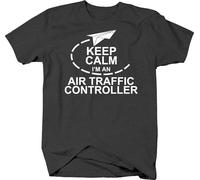 Keep Calm I'm an Air Traffic Controller with Paper Airplane Men's Women T-Shirt Manches Courtes(Medium)