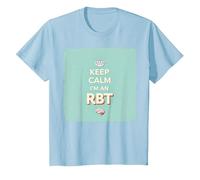 Keep Calm I'm an RBT Funny Behavior Therapist Devise T-Shirt, Enfant, Bleu Céleste, 8 Ans