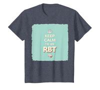 Keep Calm I'm an RBT Funny Behavior Therapist Devise T-Shirt, Enfant, Bleu Chiné, 4 Ans