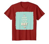 Keep Calm I'm an RBT Funny Behavior Therapist Devise T-Shirt, Enfant, Canneberge, 10 Ans