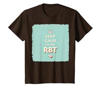 Keep Calm I'm an RBT Funny Behavior Therapist Devise T-Shirt, Enfant, Marron, 12 Ans