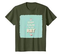 Keep Calm I'm an RBT Funny Behavior Therapist Devise T-Shirt, Enfant, Olive, 4 Ans