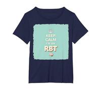 Keep Calm I'm an RBT Funny Behavior Therapist Devise T-Shirt, Femme Grandes Tailles, Bleu Marine, 2X
