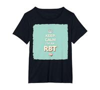 Keep Calm I'm an RBT Funny Behavior Therapist Devise T-Shirt, Femme Grandes Tailles, Noir, 1X