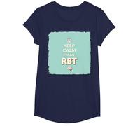 Keep Calm I'm an RBT Funny Behavior Therapist Devise T-Shirt, Fille, Bleu Marine, L