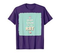 Keep Calm I'm an RBT Funny Behavior Therapist Devise T-Shirt, Homme, Violet, XL