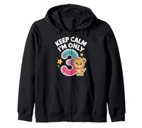 Keep Calm I'm Only 3 Funny 3rd Birthday Garçons Filles Sweat à Capuche