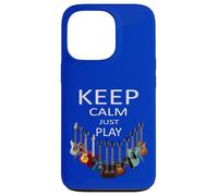 Keep Calm Just Play Guitare Musicien Coque pour iPhone 13 Pro