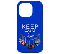Keep Calm Just Play Guitare Musicien Coque pour iPhone 15 Pro
