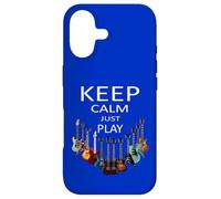 Keep Calm Just Play Guitare Musicien Coque pour iPhone 17