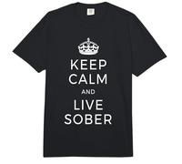 Keep Calm & Live Sober Anonymous Alcooliques AA Vivre Comfort Colors Adult Heavyweight T-Shirt
