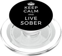 Keep Calm & Live Sober Anonymous Alcooliques AA Vivre PopSockets PopGrip pour MagSafe