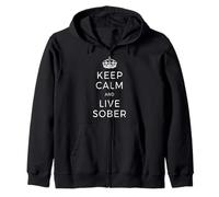 Keep Calm & Live Sober Anonymous Alcooliques AA Vivre Sweat à Capuche