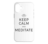 Keep Calm & Meditate Om Zen Méditation Attention Mantra Coque pour iPhone 16 Plus