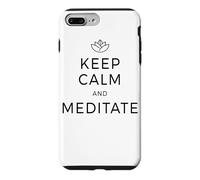 Keep Calm & Meditate Om Zen Méditation Attention Mantra Coque pour iPhone 7 Plus/8 Plus
